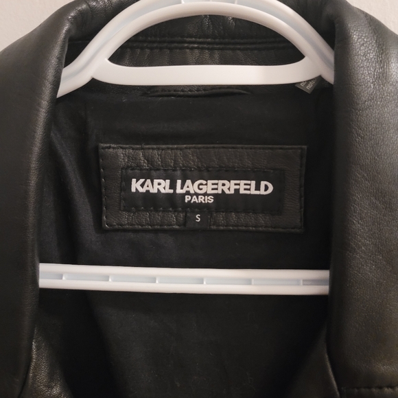 Karl Lagerfeld Leather Biker Jacket - Picture 3 of 3